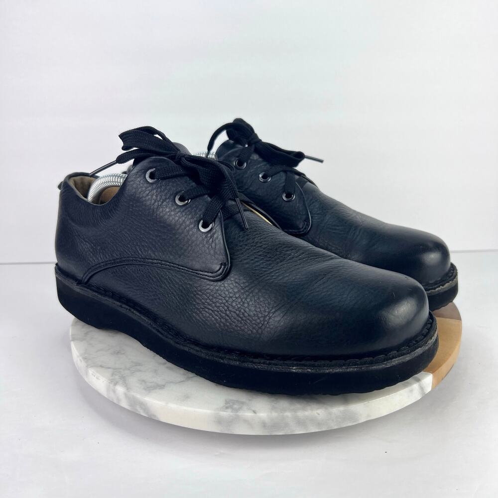 EUC Samuel Hubbard 'Free' Black Leather Shoe Oxford Lace-Up Plain Toe Vibram 10